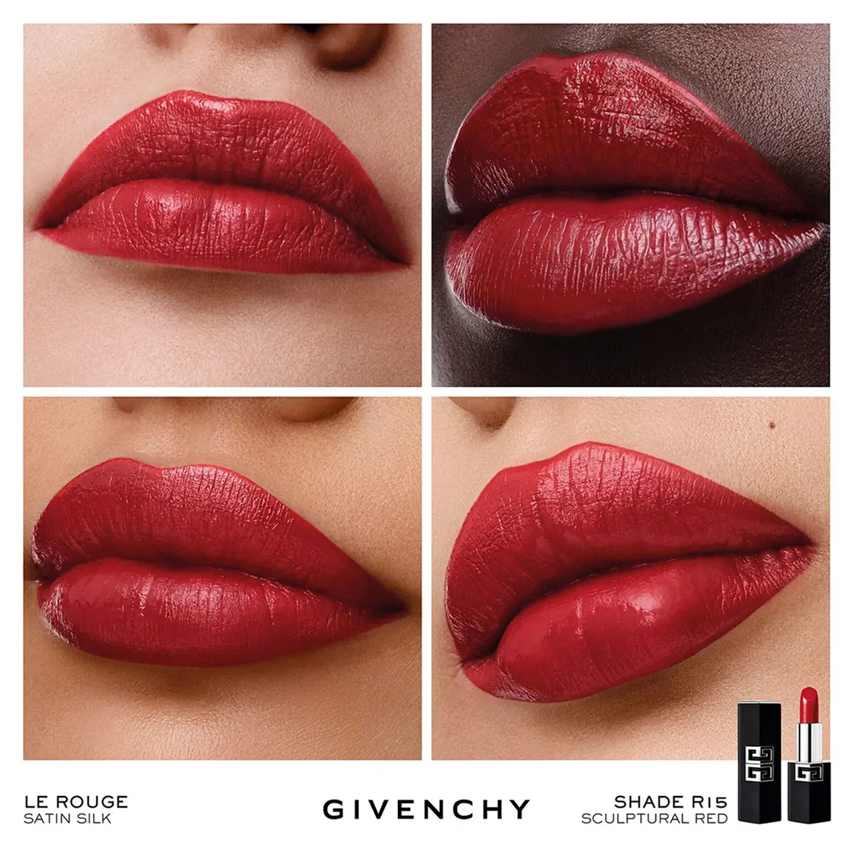 LABIAL GIVENCHY LE ROUGE SATIN SILK SCULPTURAL RED - 5