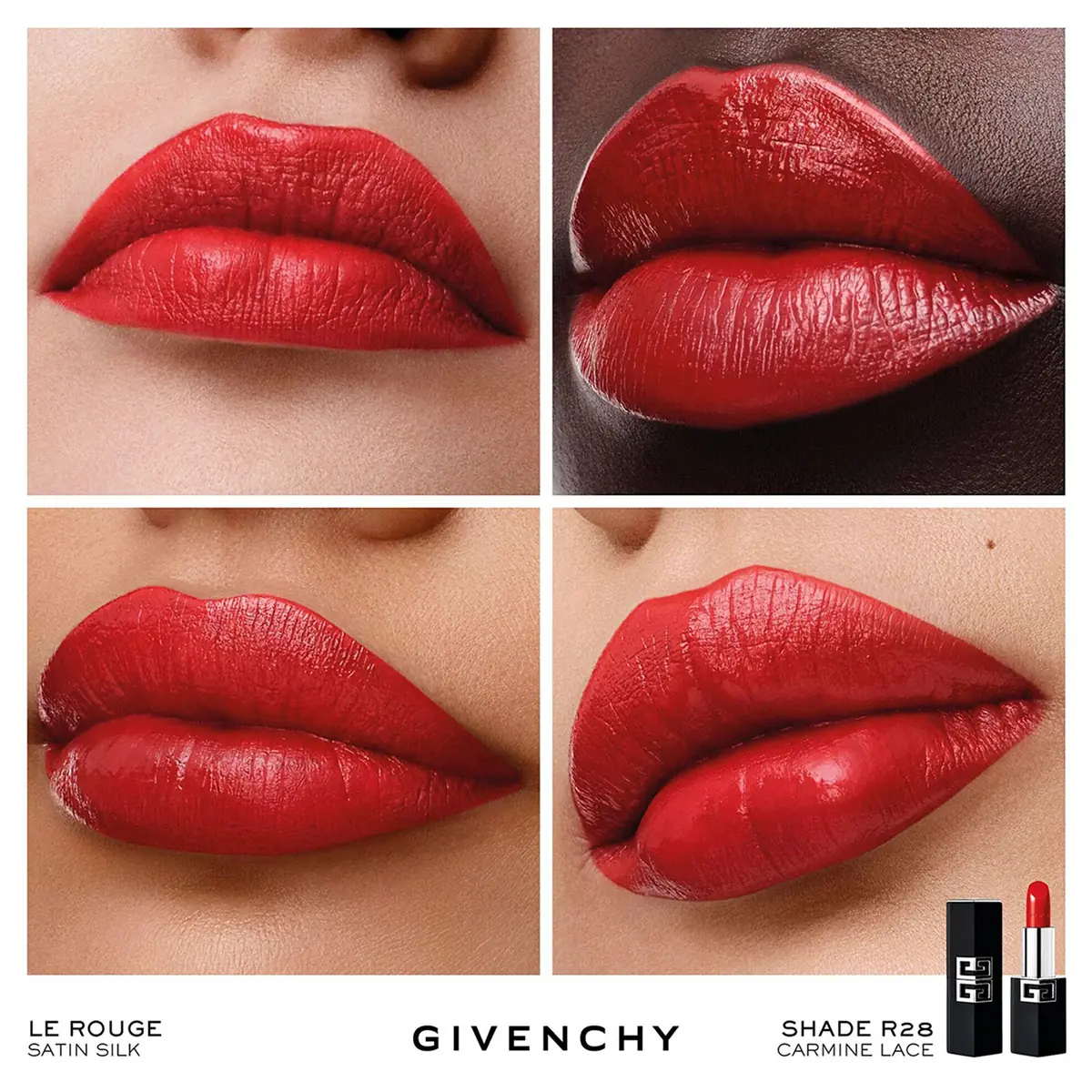 LABIAL GIVENCHY LE ROUGE SATIN SILK CARMINE LACE - 5