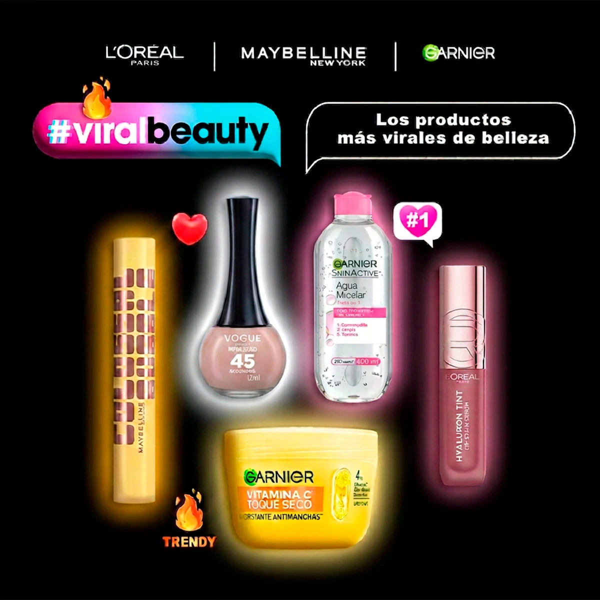 SET VIRAL BEAUTY: MÁSCARA WTP + LABIAL + MICELAR + PEELING + CREMA + ESMALTE - 2