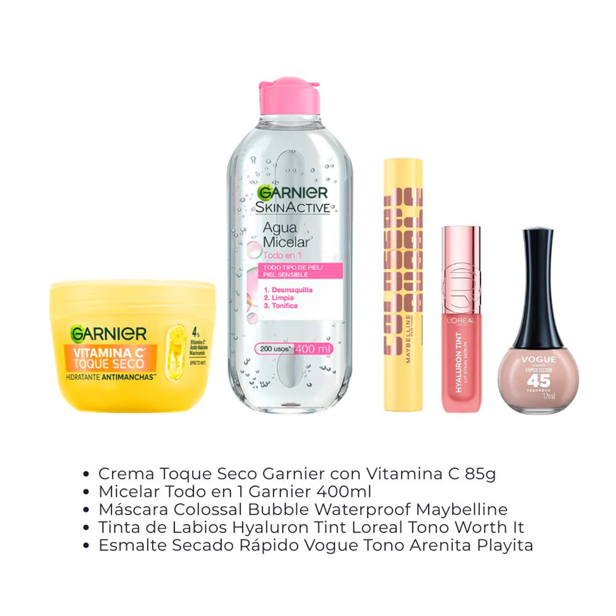 SET VIRAL BEAUTY: MÁSCARA WTP + LABIAL + MICELAR + PEELING + CREMA + ESMALTE - 3