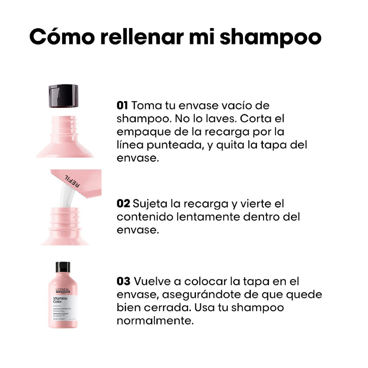 REFILL SHAMPOO LOREAL PROFESSIONNEL VITAMINO COLOR 240ML - 4