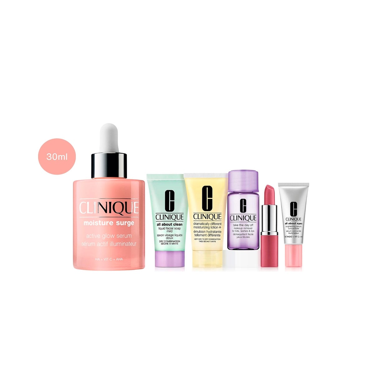 SET FACIAL CLINIQUE MOISTURE SURGE + MINI TRATAMIENTO FACIAL - 1
