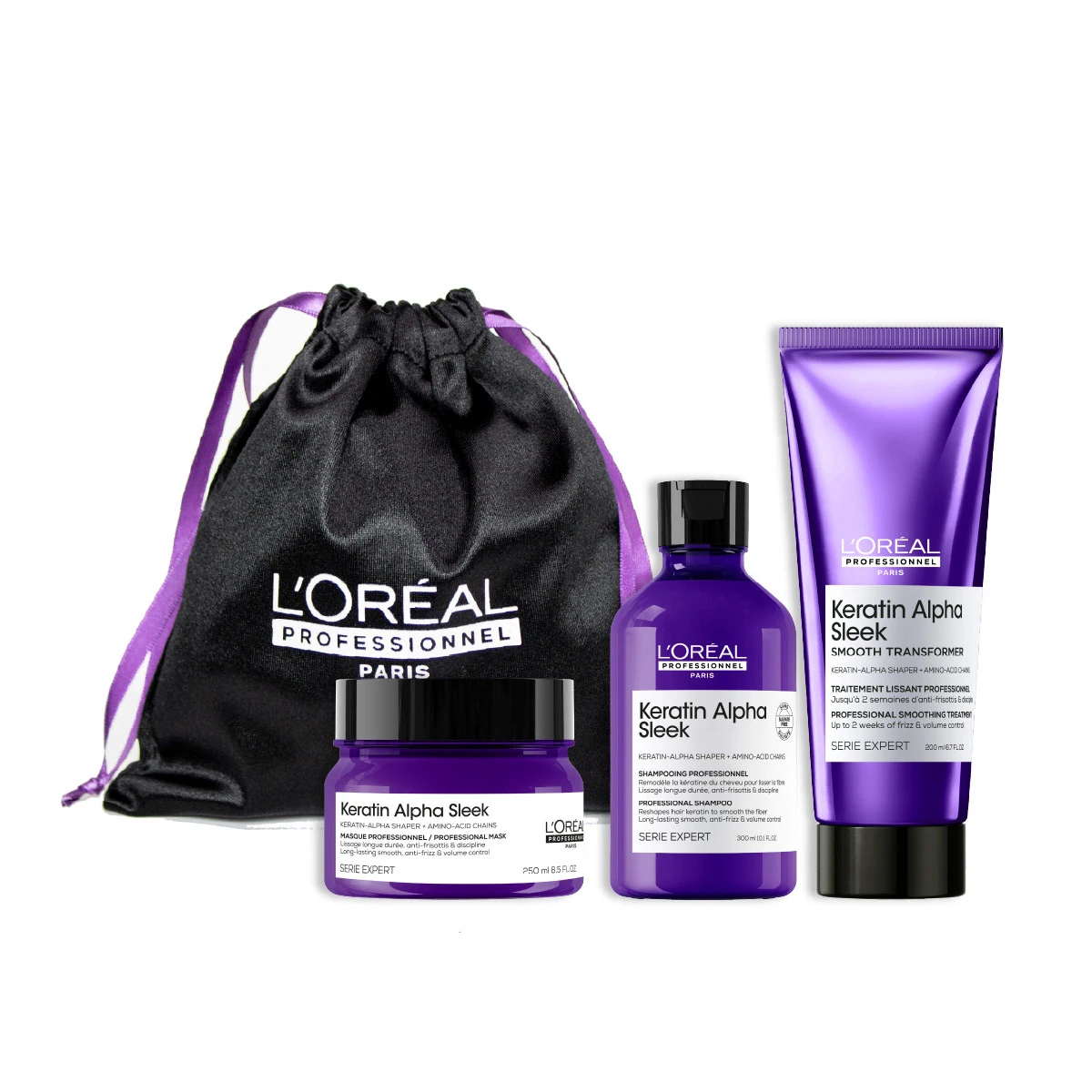 TRIO LOREAL PROFESSIONNEL TRIO KERATIN ALPHA SLEEK 250ML+150ML+200ML - 1