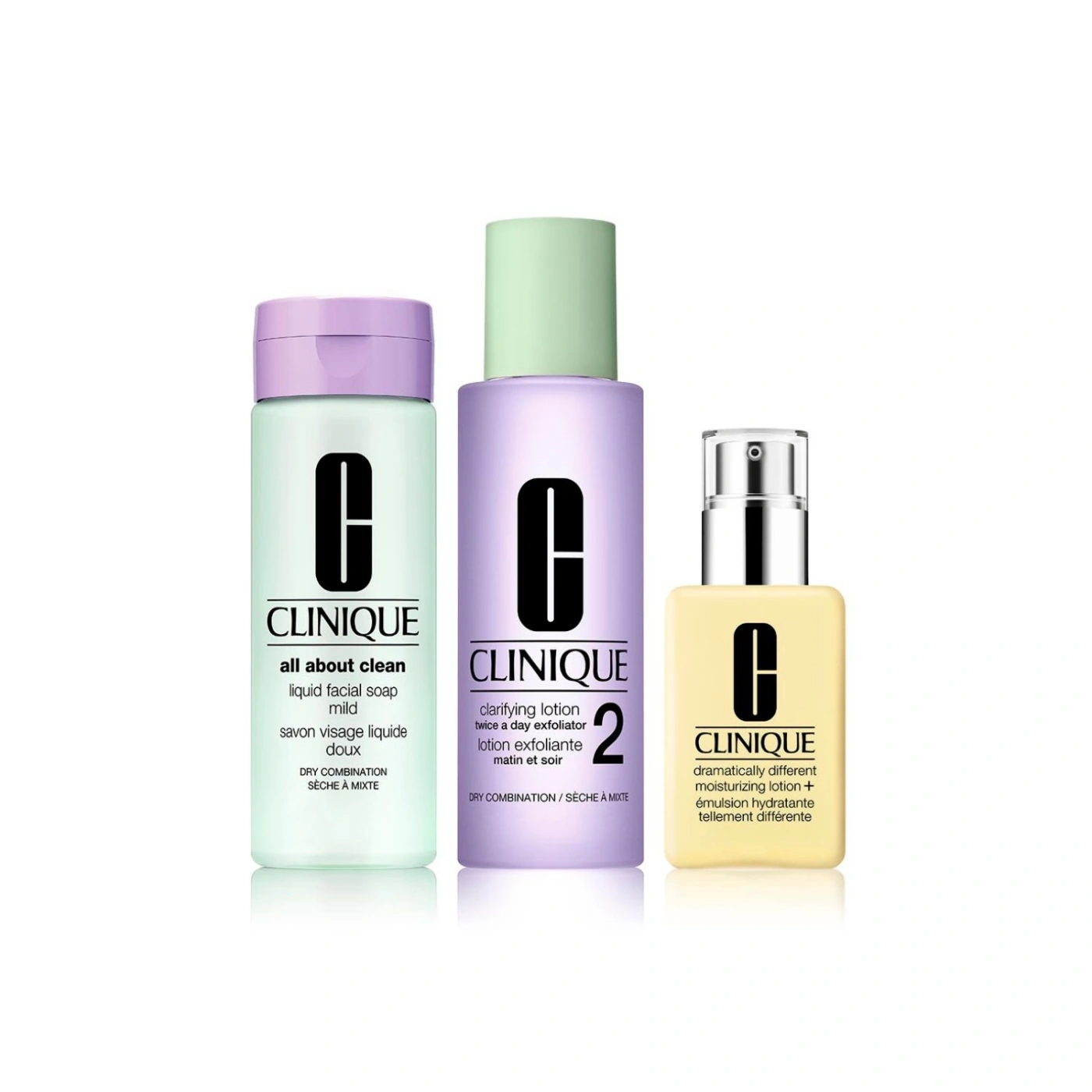 SET JABĂN FACIAL CLINIQUE RUTINA DE 3 PASOS PARA PIEL SECA - 1