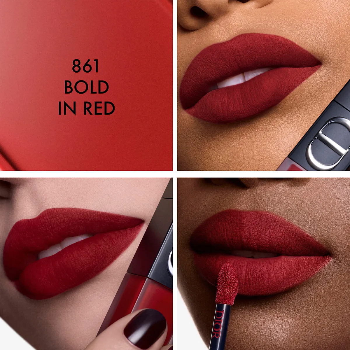 LABIAL LIQUIDO DIOR ON STAGE BLUR 861 BOLD IN RED - 3