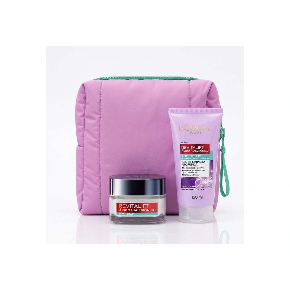 SET REVITALIFT LOREAL SKIN: CREMA GEL + GEL LIMPIADOR - 1
