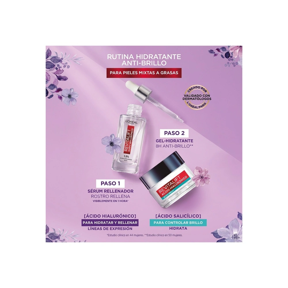 SET REVITALIFT LOREAL SKIN: SERUM ROSTRO + CREMA GEL - 2