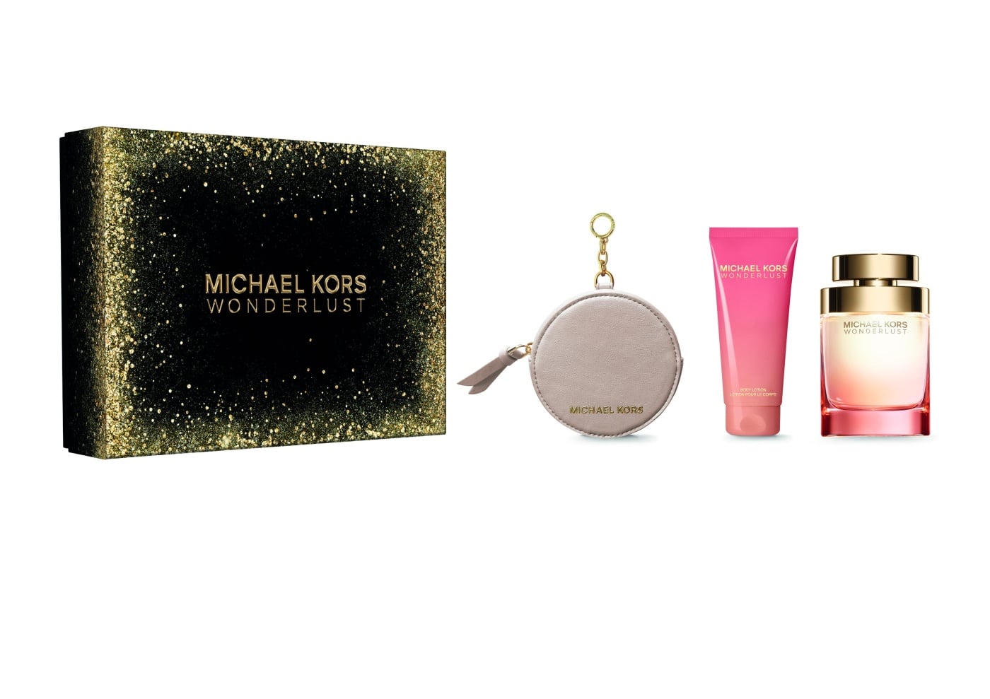 SET PERFUME MICHAEL KORS WONDERLUST MUJER EDP 100ML + BODY LOTION 100ML + MONEDERO - 1