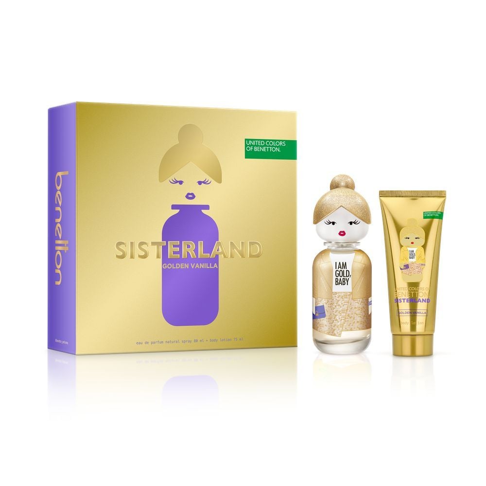 BENETTON SISTERLAND GOLDEN VANILLA MUJER EDP 80ML + BL75 - 1