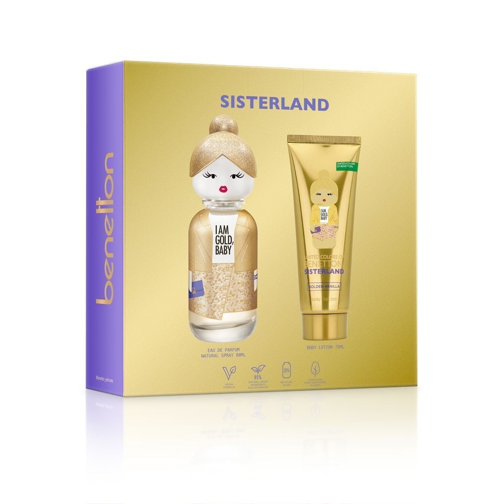 BENETTON SISTERLAND GOLDEN VANILLA MUJER EDP 80ML + BL75 - 2