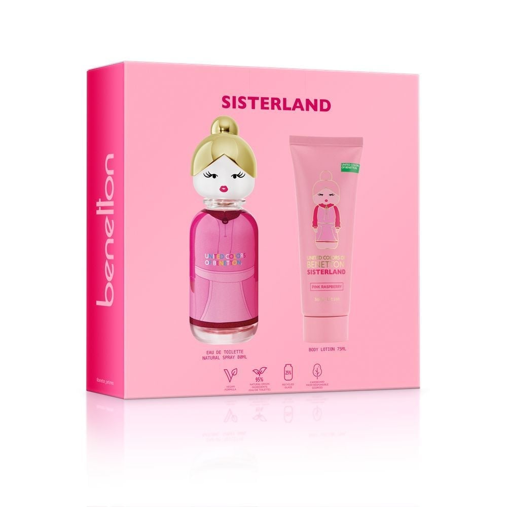 BENETTON SISTERLAND PINK RASPBERRY MUJER EDT 80ML + BL75 - 2