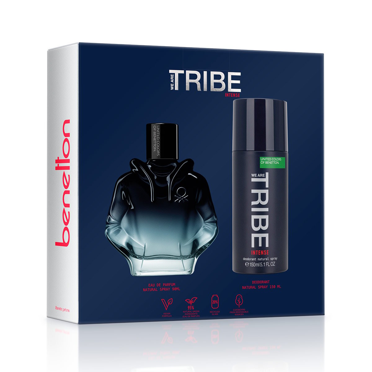 PERFUME BENETTON TRIBE INTENSE HOMBRE EDP 90 ML + DESODORANTE 150 ML - 2