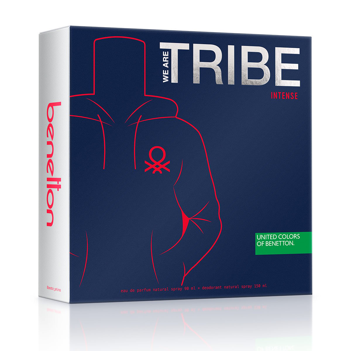 PERFUME BENETTON TRIBE INTENSE HOMBRE EDP 90 ML + DESODORANTE 150 ML - 3