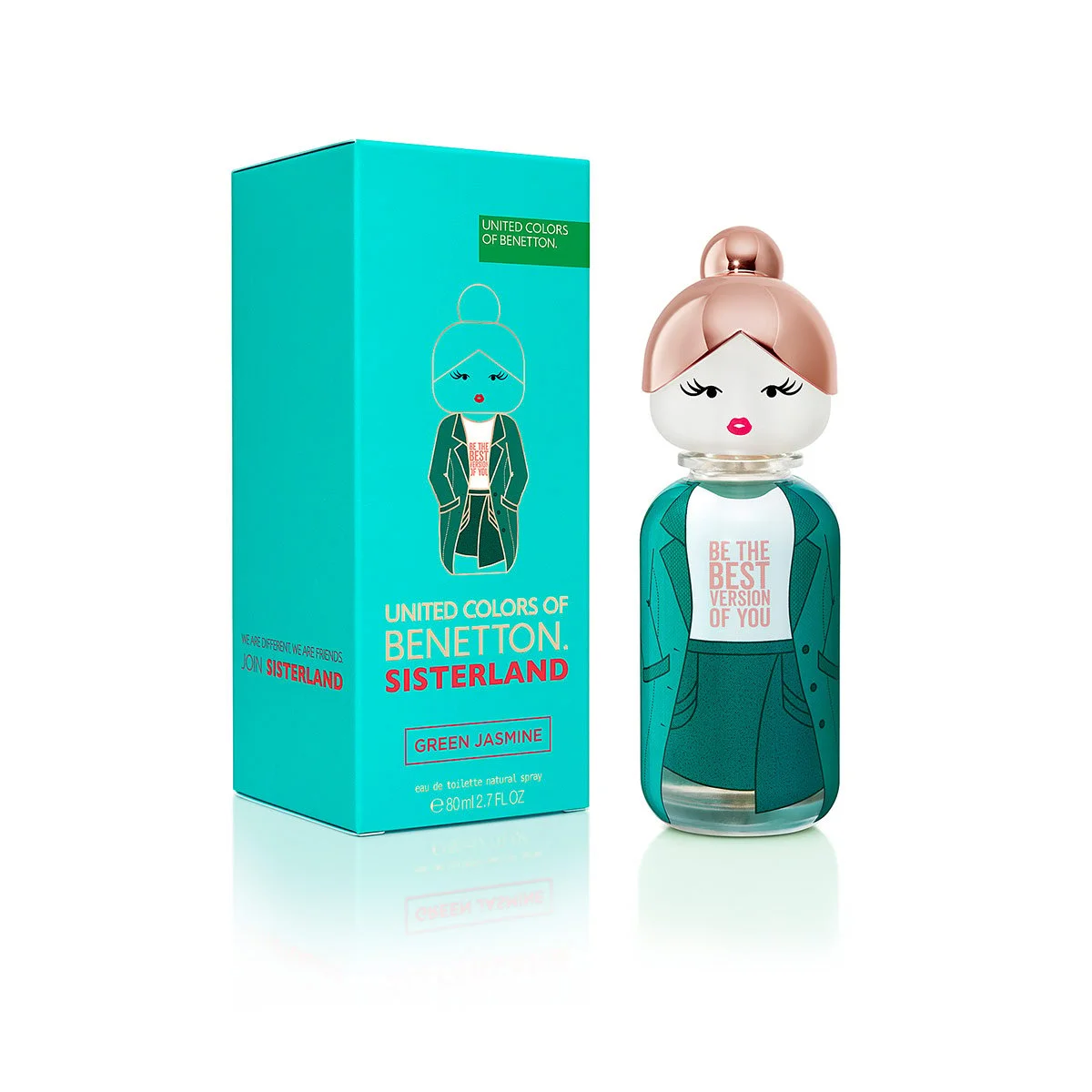 PERFUME BENETTON SISTERLAND GREEN JASMINE MUJER EDT 80 ML + TRAVEL SPRAY 10 ML - 2