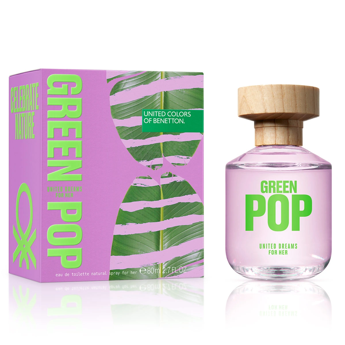PERFUME BENETTON GREEN POP HER MUJER EDT 80 ML - 1