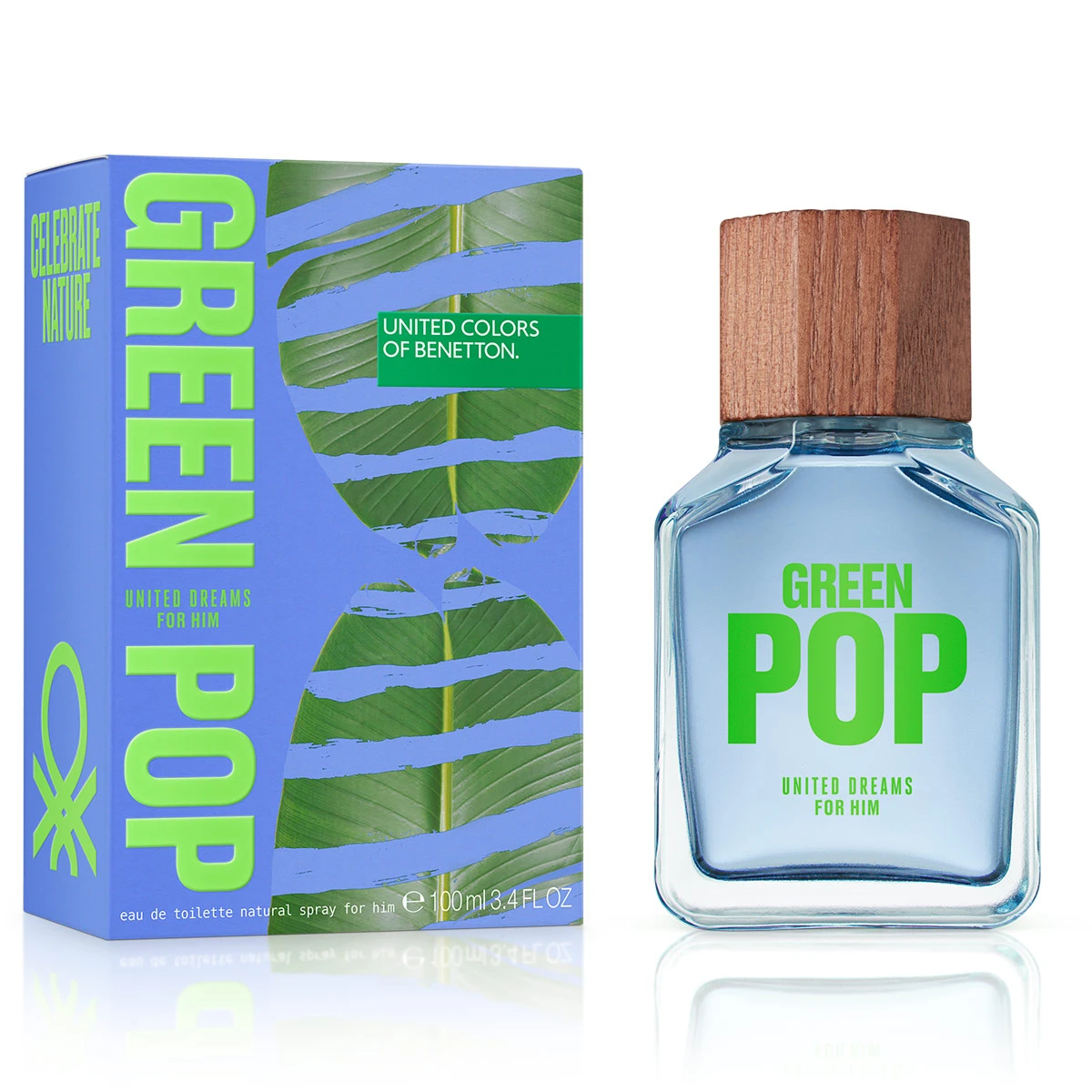 PERFUME BENETTON GREEN POP HIM HOMBRE EDT 100 ML - 1