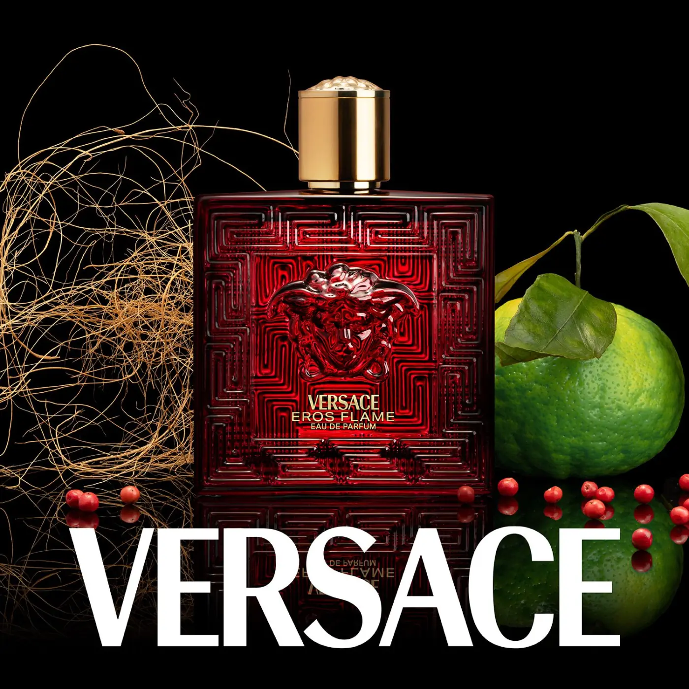 SET EROS FLAME EDP 100 ML + MINI 10ML + NECESER MEN - 5