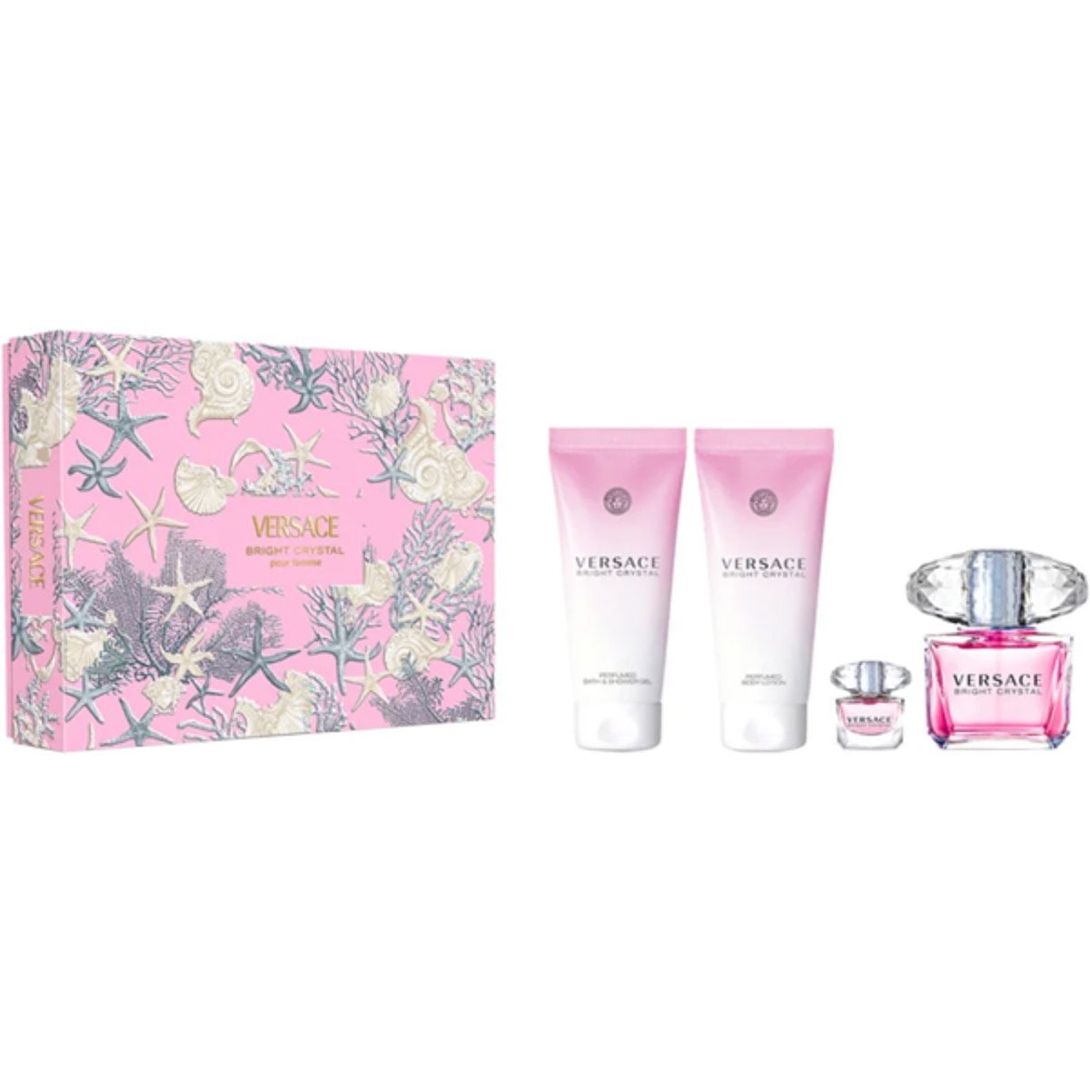 PERFUME VERSACE BRIGHT CRYSTAL MUJER EDT 90 ML + LOCIÓN + GEL DE DUCHA + EDT 5 ML - 1