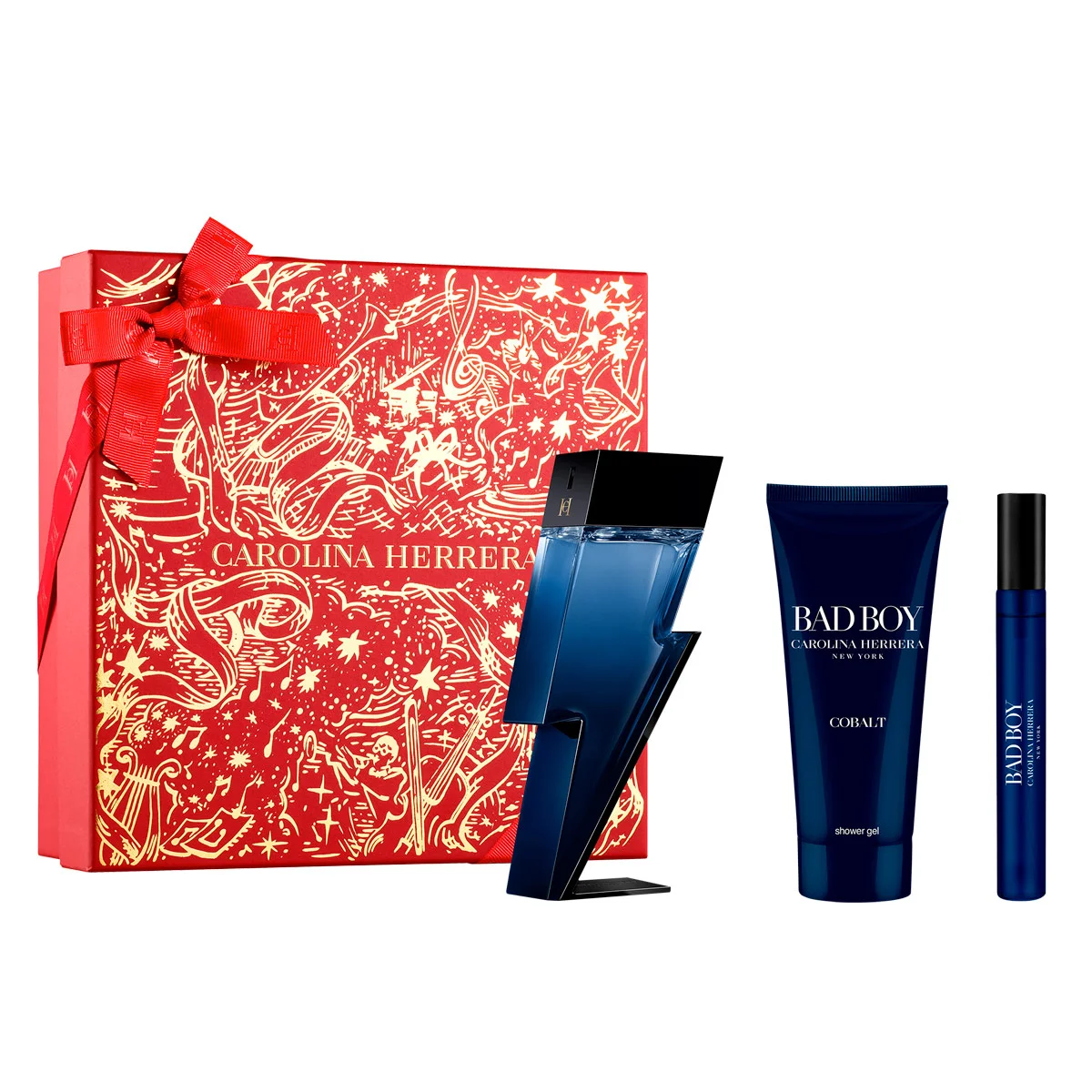 PERFUME CAROLINA HERRERA BAD BOY COBALT HOMBRE EDP 100ML+100ML+10ML - 1