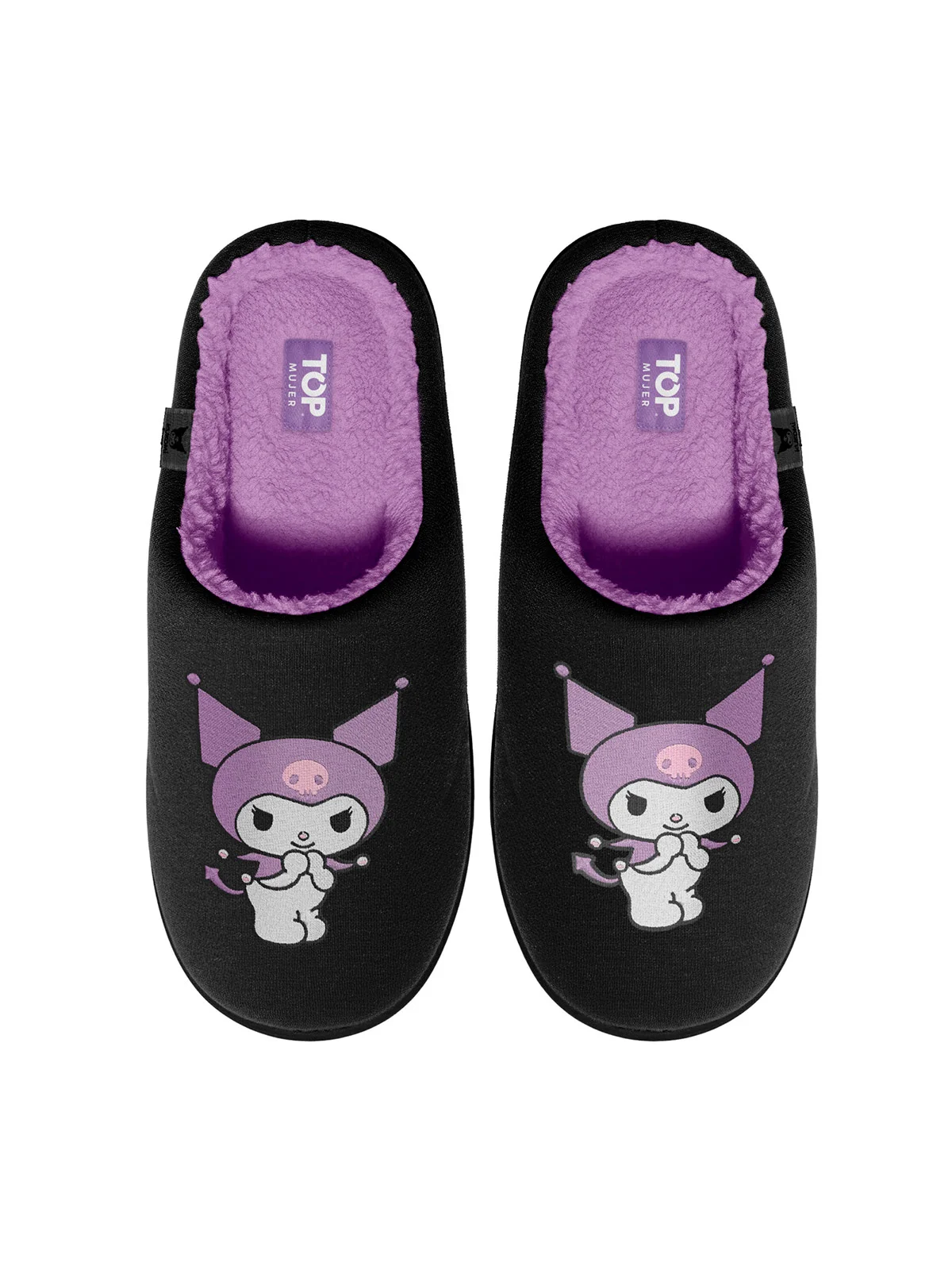 PANTUFLAS MUJER TOP NEGRO KUROMI - 1