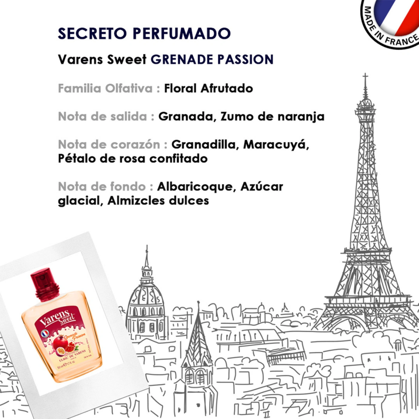 PERFUME VARENS SWEET GRENADE PASSION MUJER EDP 100 ML - 3