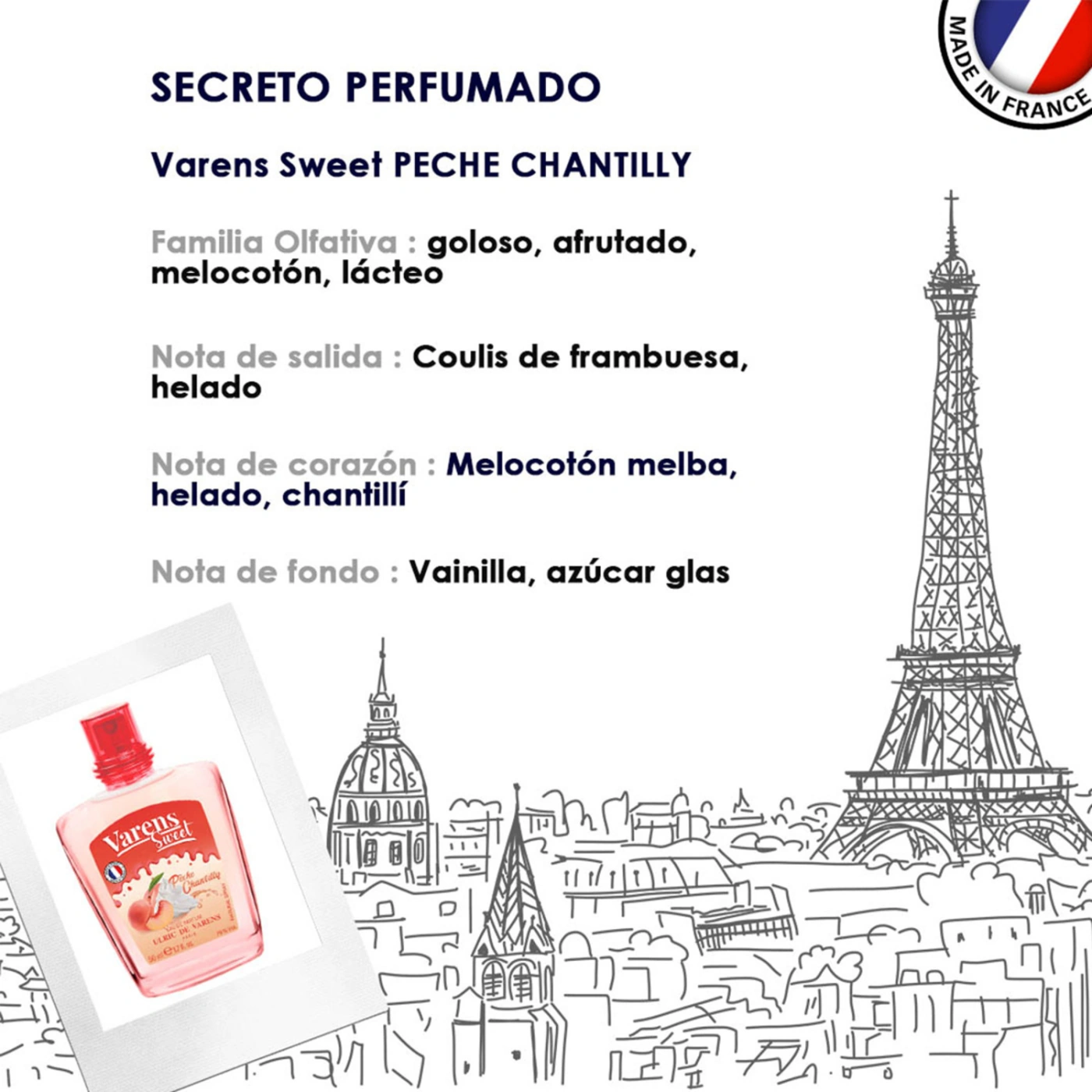PERFUME VARENS SWEET PECHE CHANTILLY MUJER EDP 100 ML - 4