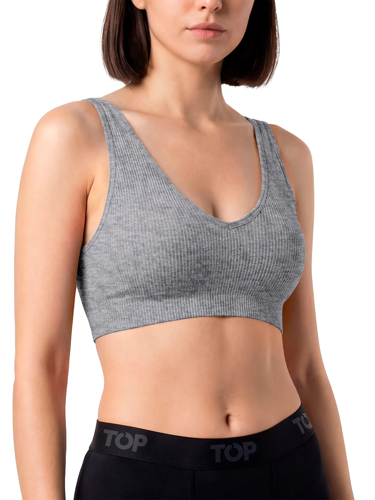 PACK X2 PETO MUJER TOP GRIS Y NEGRO - 2