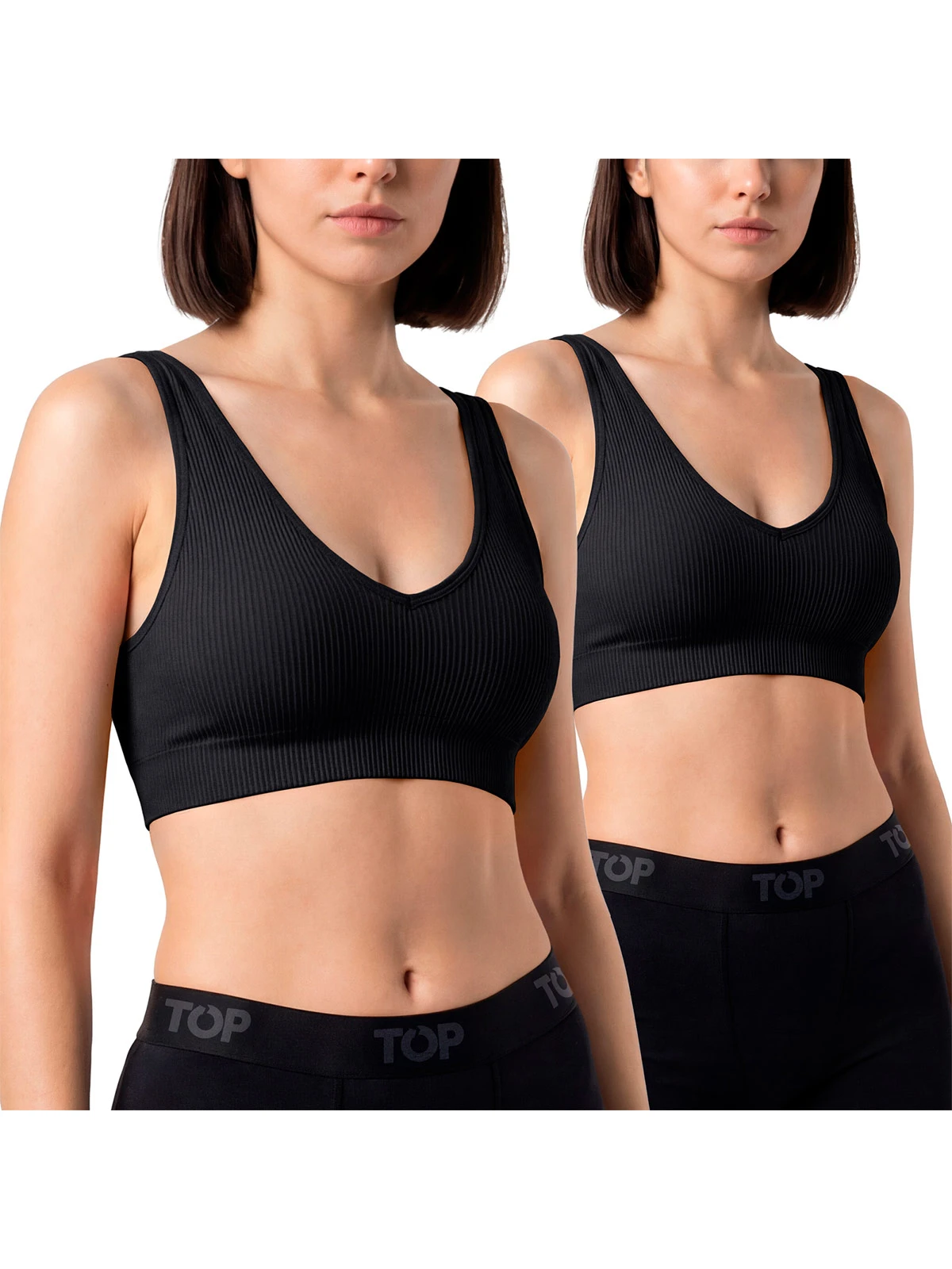 PACK X2 PETO MUJER TOP NEGRO - 1