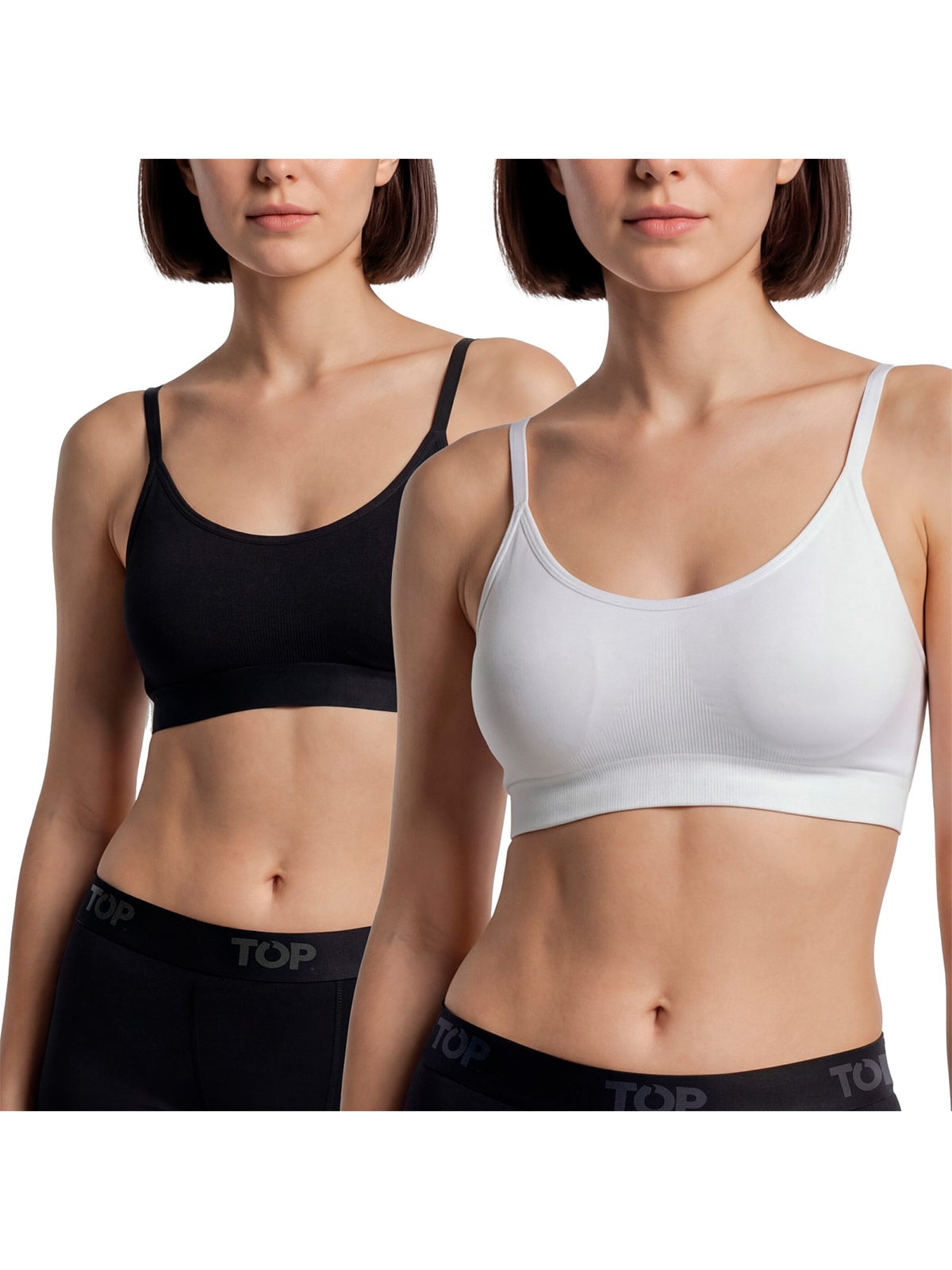 PACK X2 PETO MUJER TOP BLANCO Y NEGRO - 1