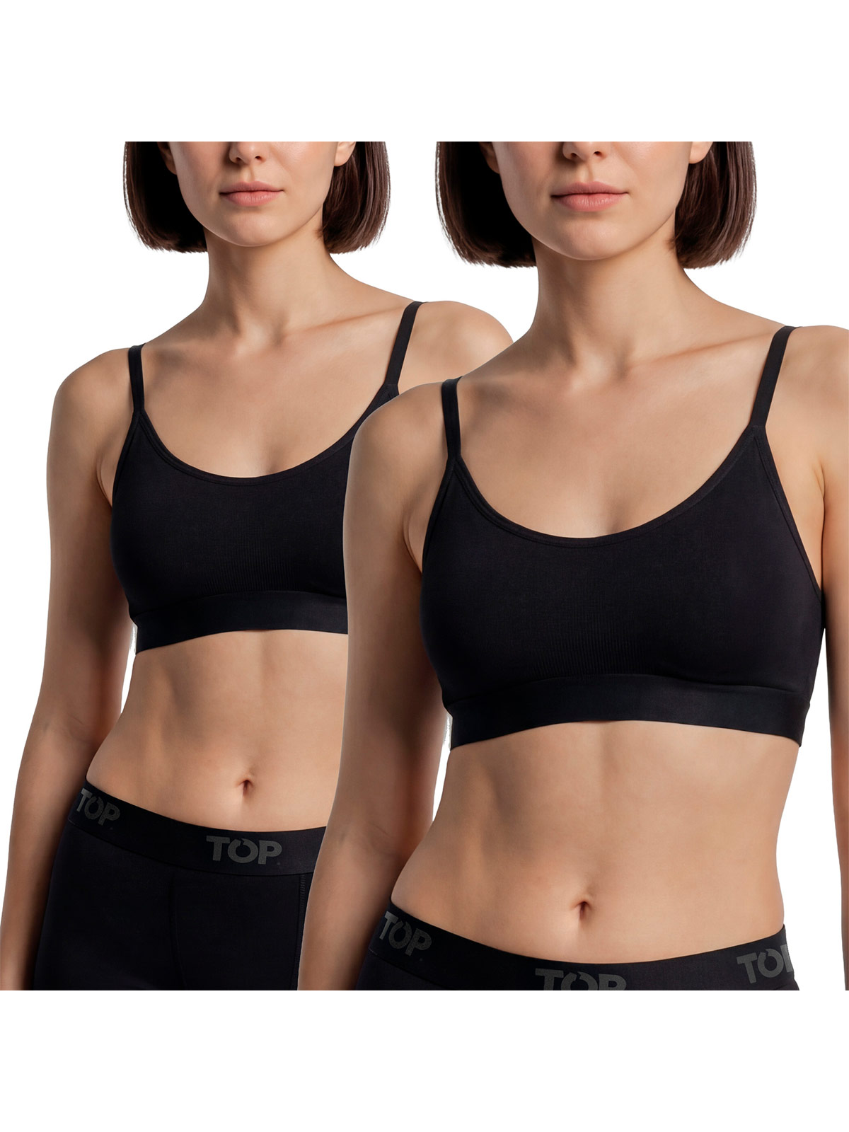 PACK X2 PETO MUJER TOP NEGRO - 1