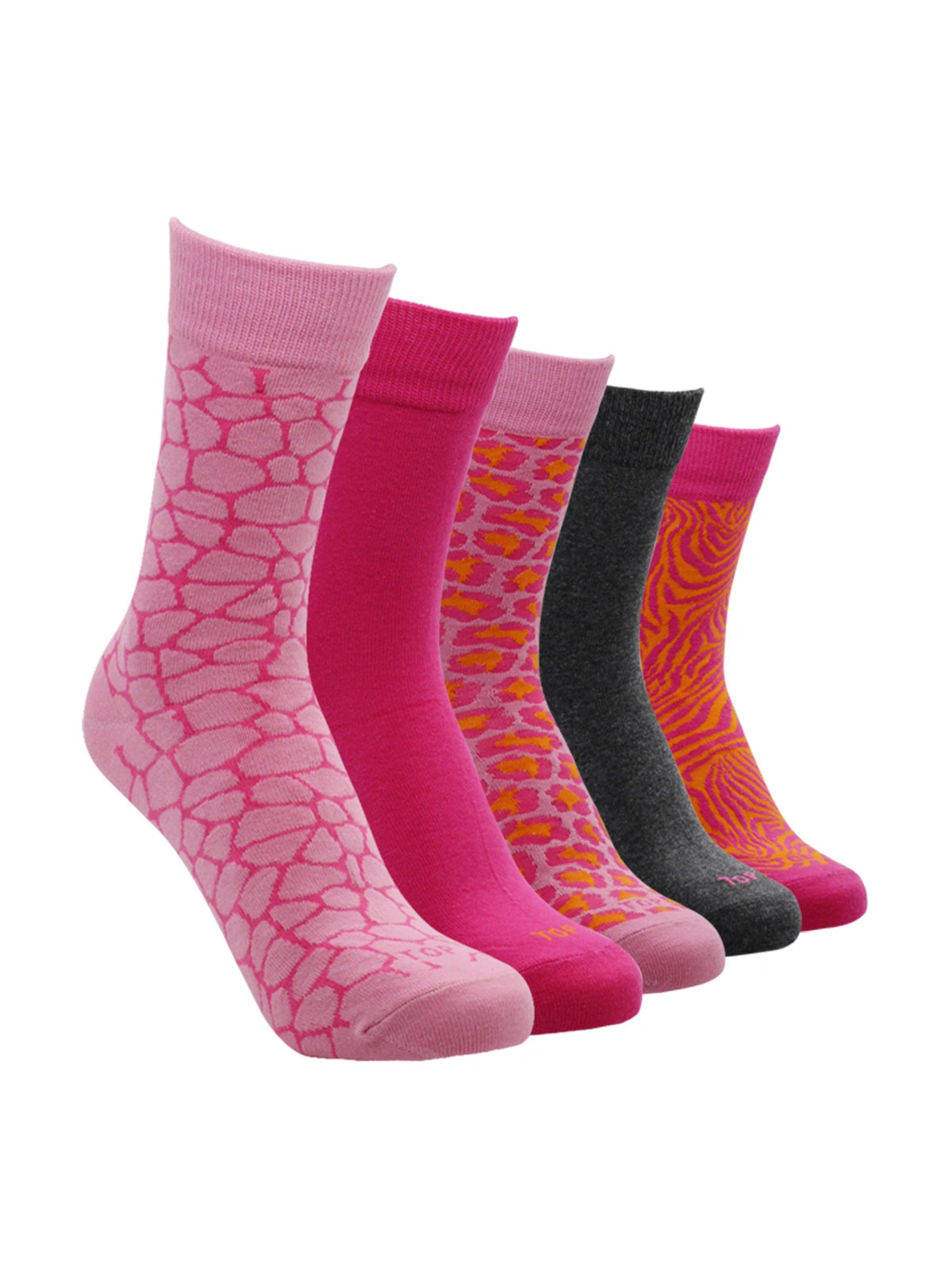 PACK X5 CALCETINES MUJER TOP ROSADO LARGO - 1