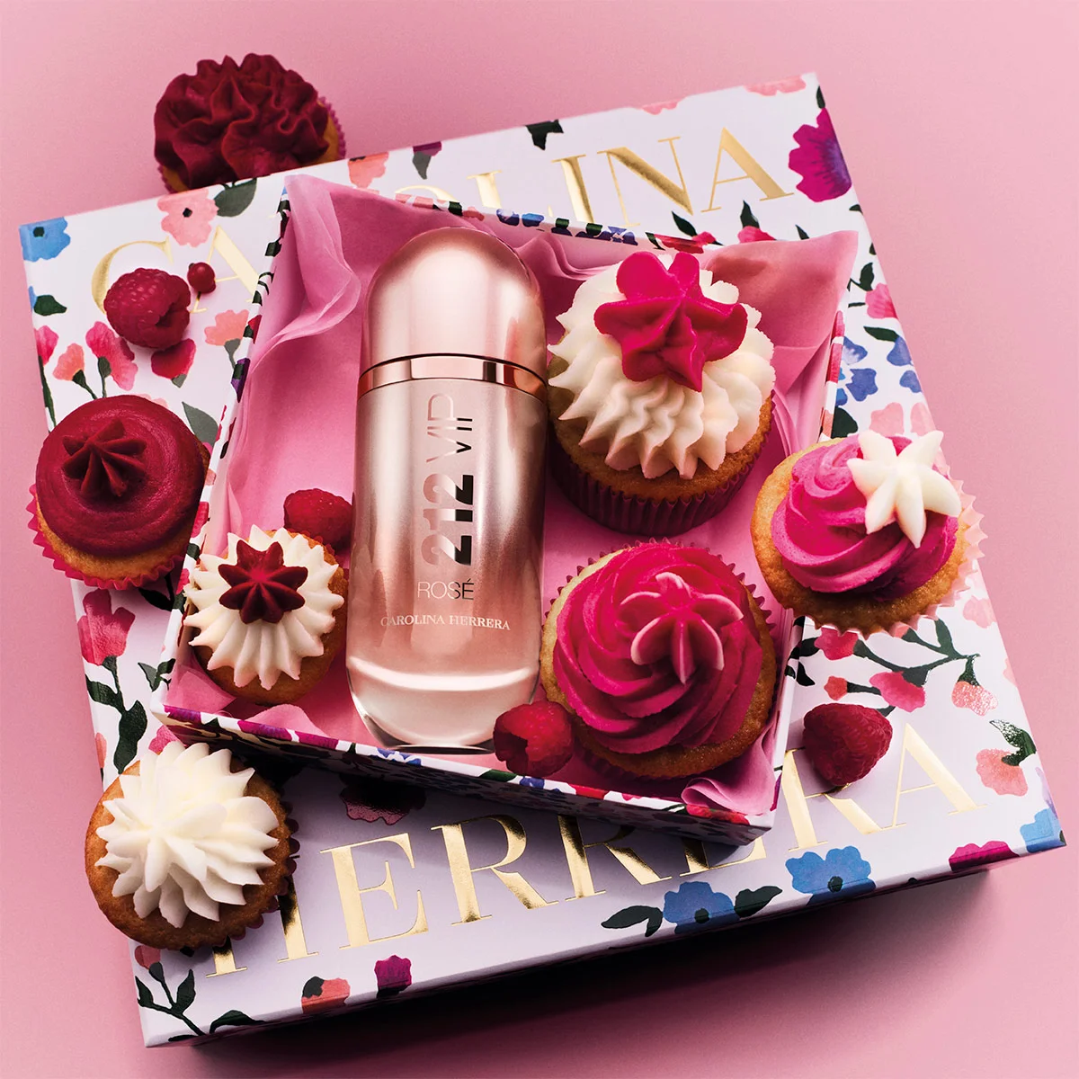 SET PERFUME CAROLINA HERRERA 212 VIP ROSE MUJER EDP 80 ML+ BODY LOTION 100 ML + MINI 10 ML - 2