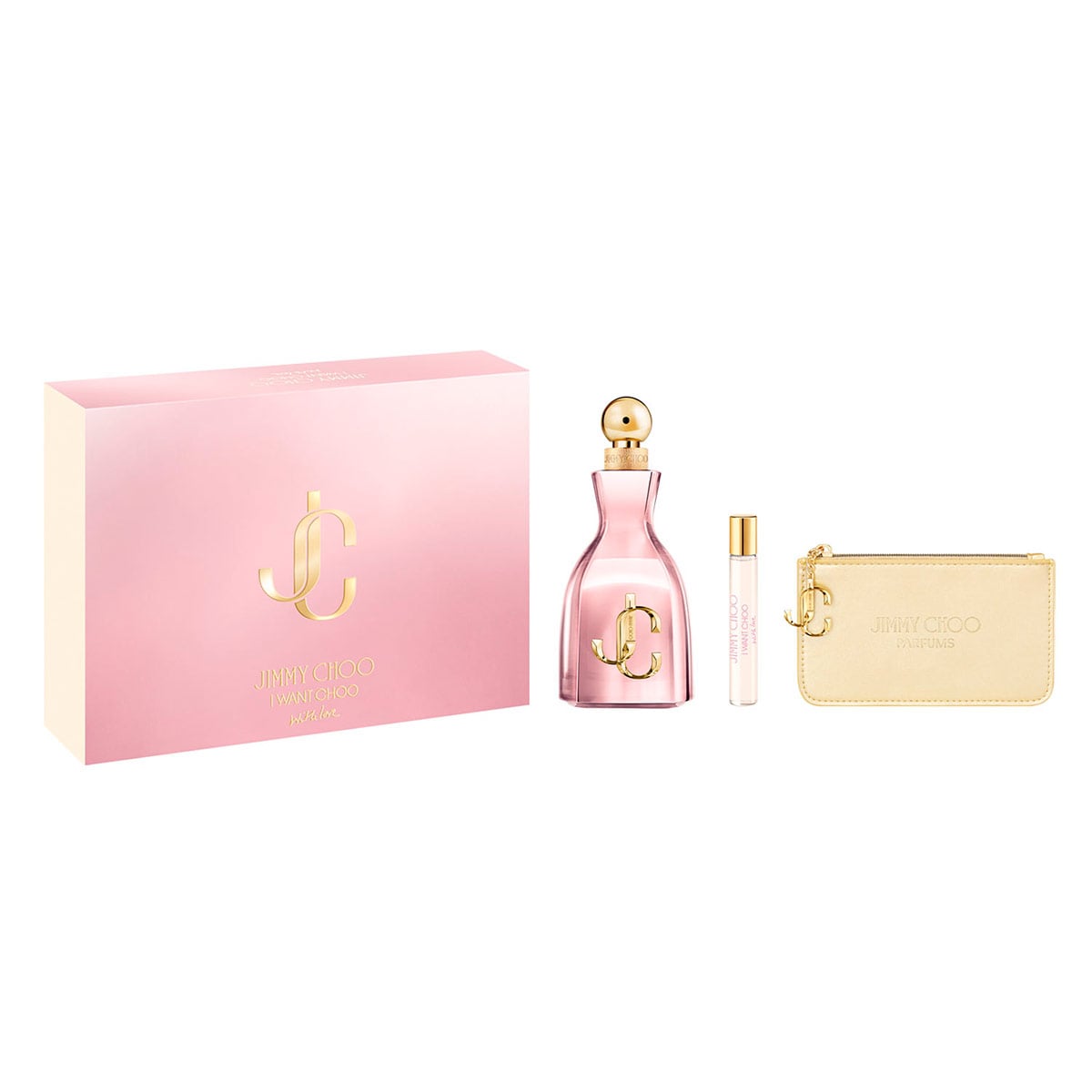 SET PERFUME JIMMY CHOO I WANT CHOO WITH LOVE MUJER EDP 100ML+7,5ML+POUCH - 1