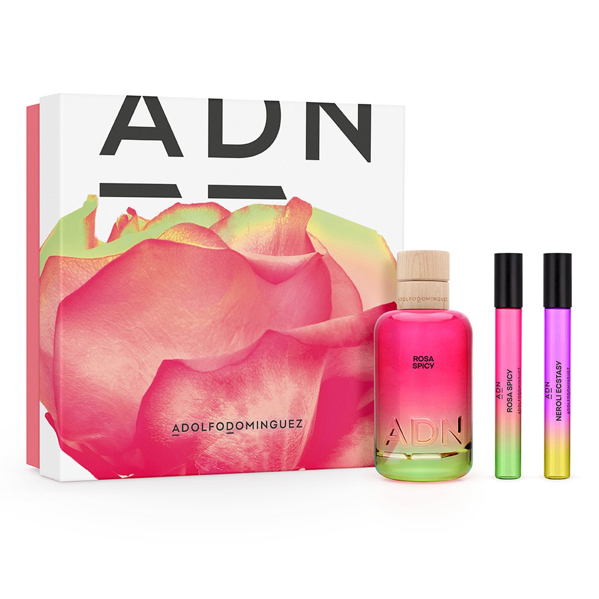 SET PERFUME ADOLFO DOMINGUEZ ADN ROSA SPICY MUJER EDP 100ML+10ML+NEROLI 10ML - 1