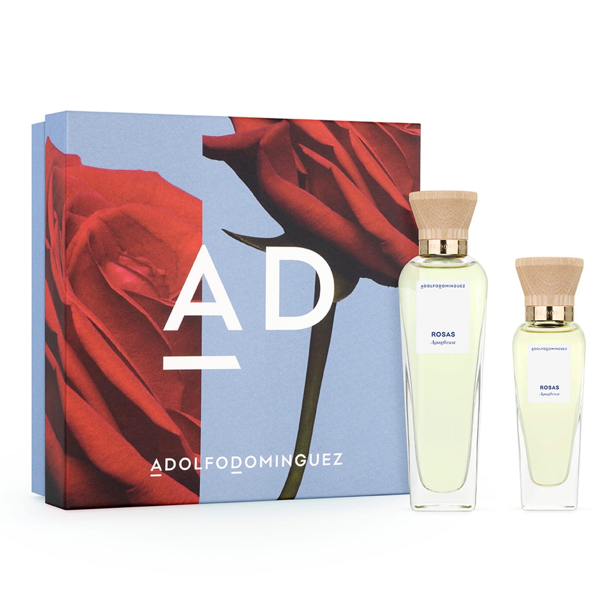 SET PERFUME ADOLFO DOMINGUEZ  AGUA FRESCA ROSAS MUJER EDT 120ML+60ML - 1