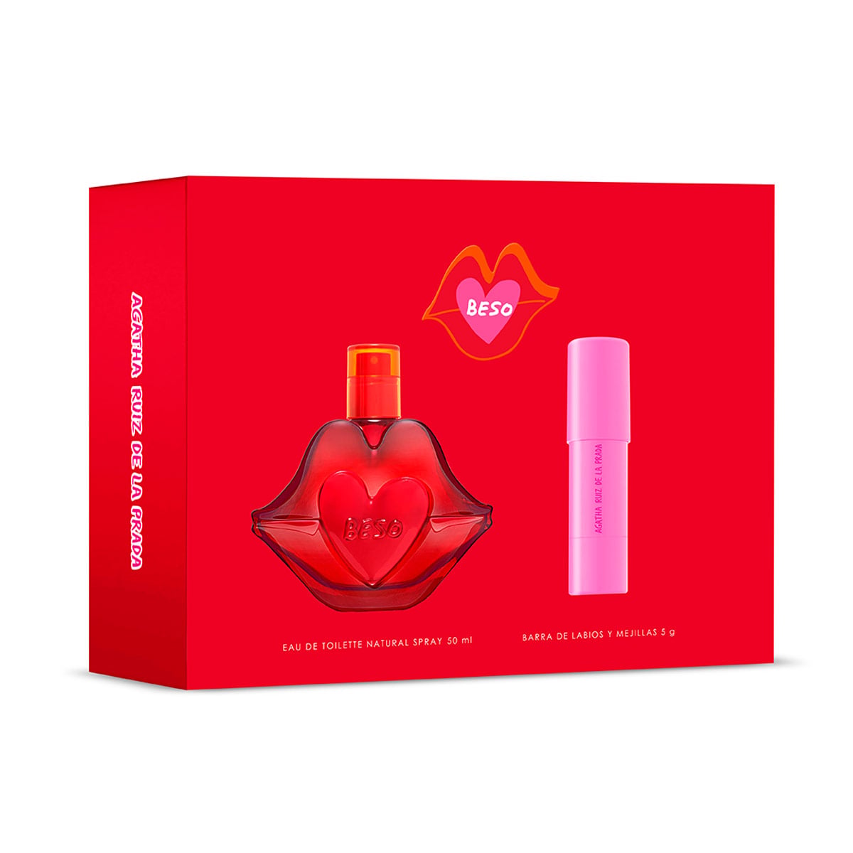 SET PERFUME AGATHA RUIZ DE LA PRADA BESO MUJER EDT 50ML+LABIAL - 2