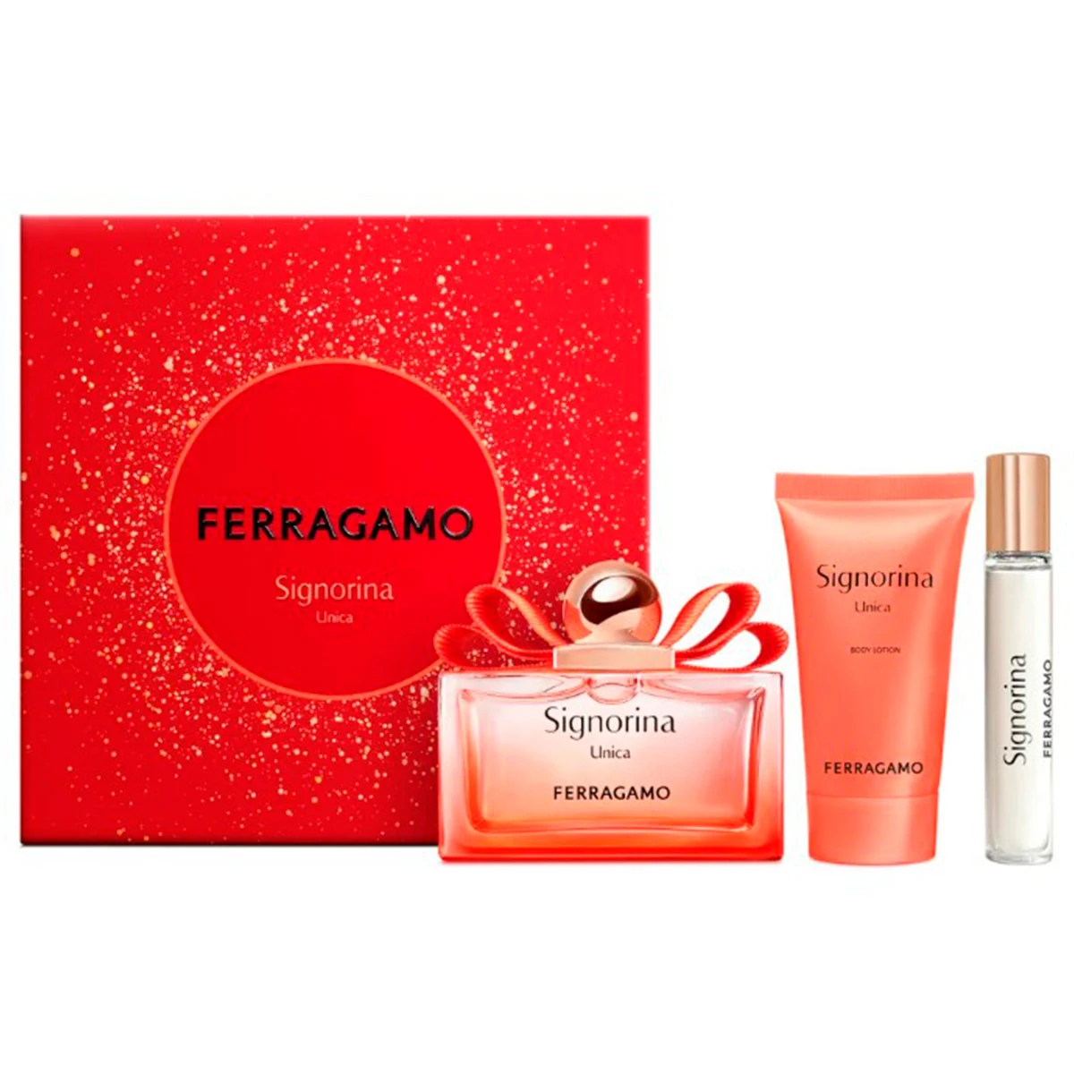 SET PERFUME SALVATORE FERRAGAMO SIGNORINA UNICA MUJER EDP 100ML+50ML+15ML - 1