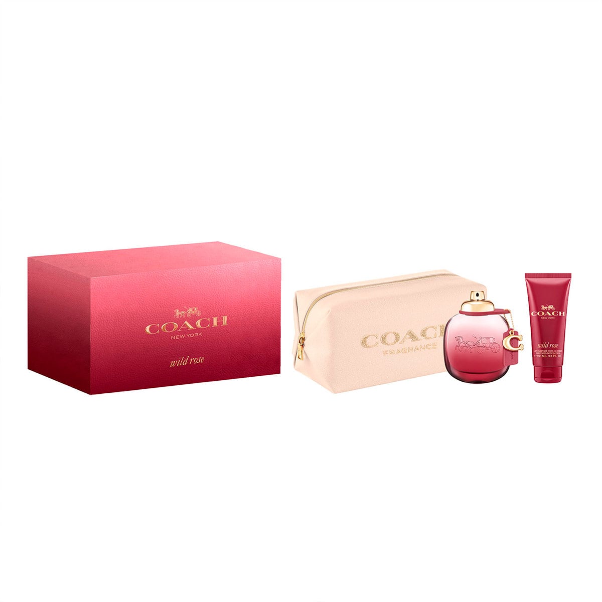 SET PERFUME COACH WILD ROSE MUJER EDP 90ML+100ML+POUCH - 1