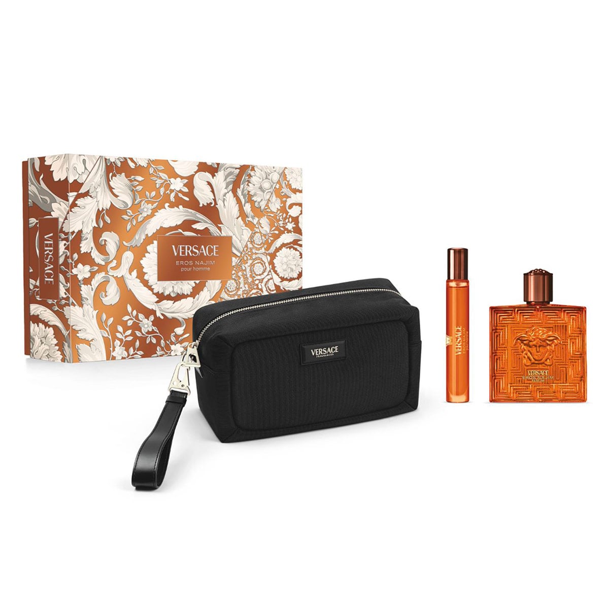 SET PERFUME VERSACE EROS NAJIM HOMBRE EAU DE PARFUM 100 ML+10ML+NECESER - 1