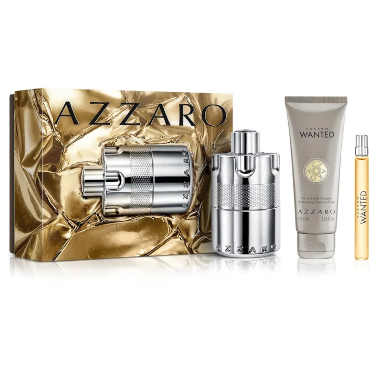 SET PERFUME AZZARO WANTED HOMBRE EDP 100ML+75ML+10ML - 1