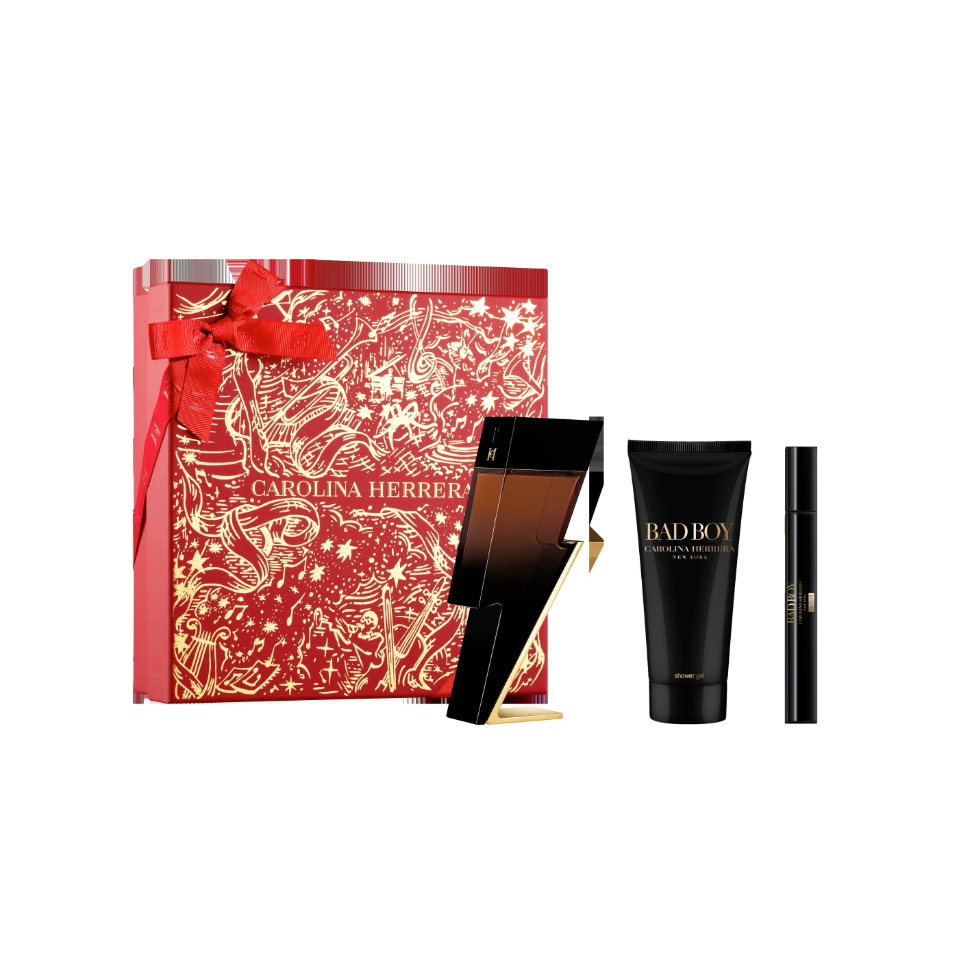 PERFUME CAROLINA HERRERA BB ELIX 100 ML+ SHOWER GEL EDP 100 ML + MEGA SPRITZER 10 ML HOMBRE - 1