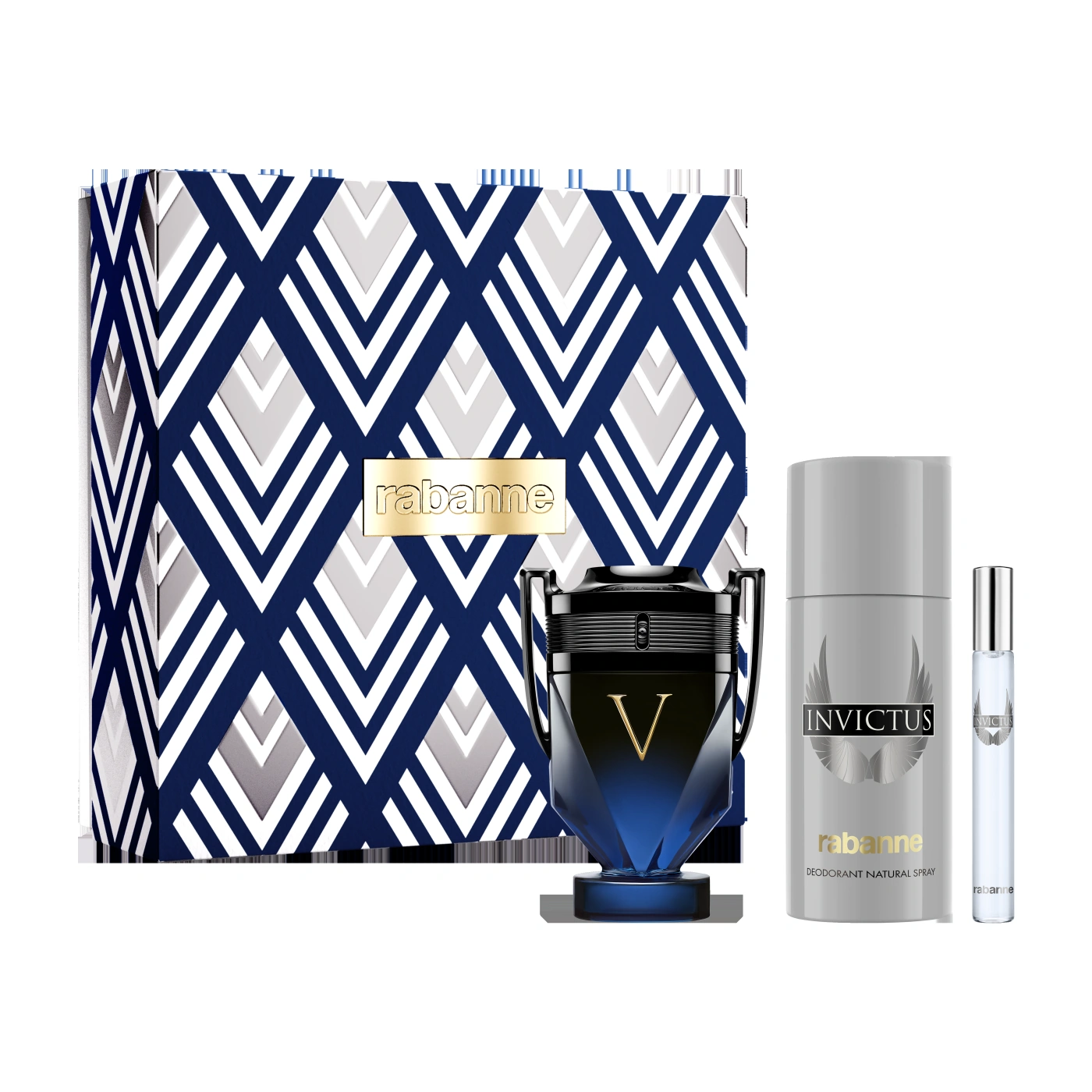 PERFUME PACO RABANNE INV VICT ELIXIR PAR 100 ML + DESODORANTE 150 ML + MEGA SPRITZER 10 ML HOMBRE - 1