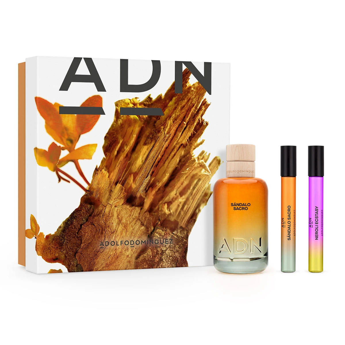 ESTUCHE PERFUME ADOLFO DOMINGUEZ ADN SANDALO SACRO UNISEX EDP 100ML+10ML+10ML - 1