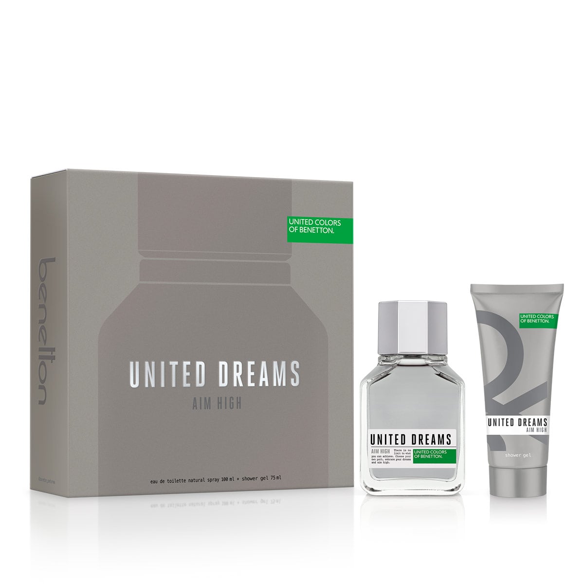 SET PERFUME BENETTON UNITED DREAMS AIM HIGH HOMBRE EDT 100ML+75ML - 1
