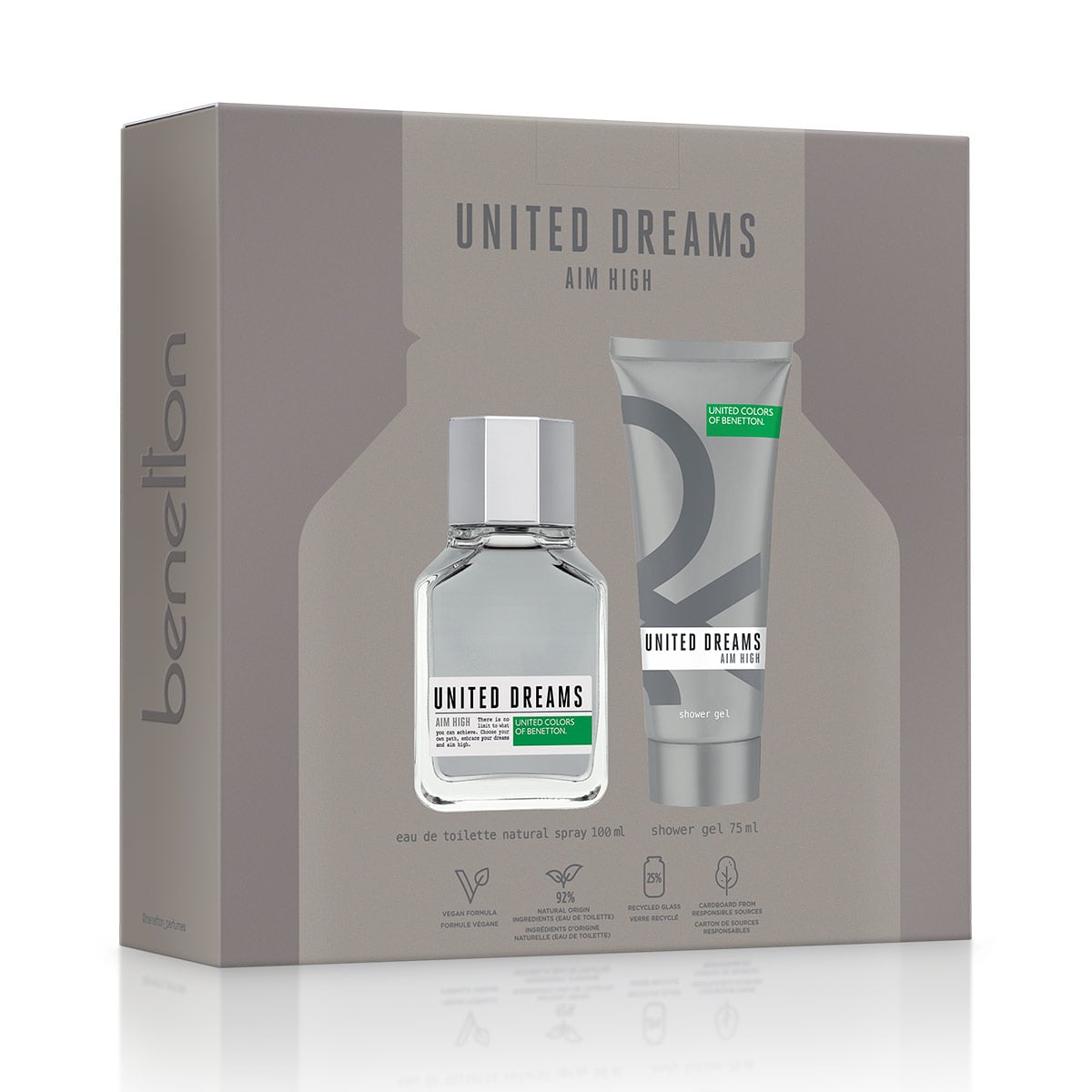 SET PERFUME BENETTON UNITED DREAMS AIM HIGH HOMBRE EDT 100ML+75ML - 2