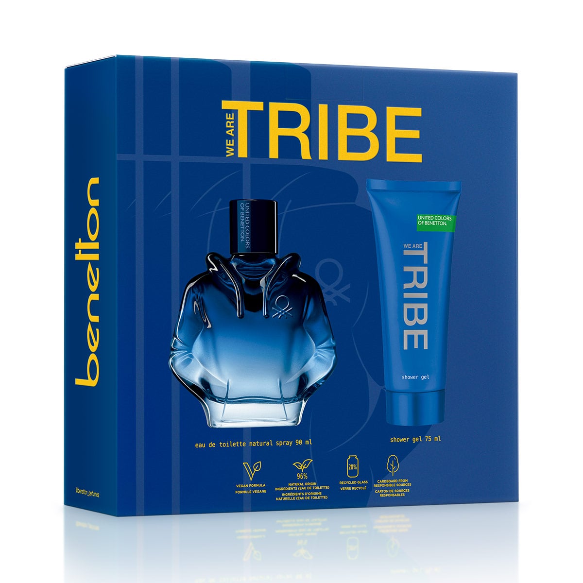 SET PERFUME BENETTON TRIBE HOMBRE EDT 90ML+75ML - 2