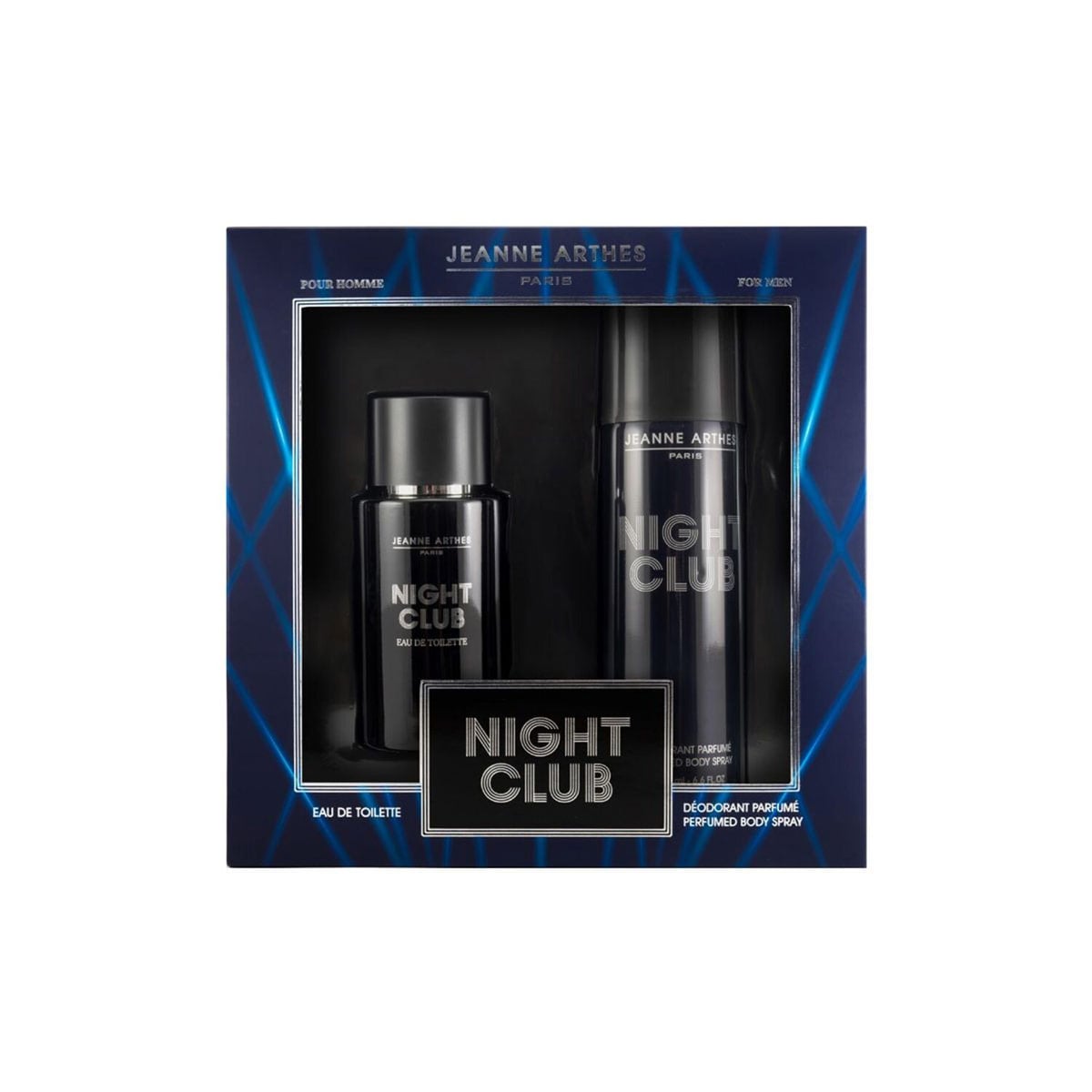 SET PERFUME JEANNE ARTHES NIGHT CLUB HOMBRE EDT 100ML+DEO 200ML - 1