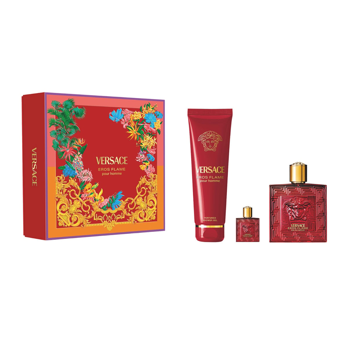 SET VERSACE EROS FLAME HOMBRE EDP 100ML+SHOWERGEL 150ML+5ML - 1