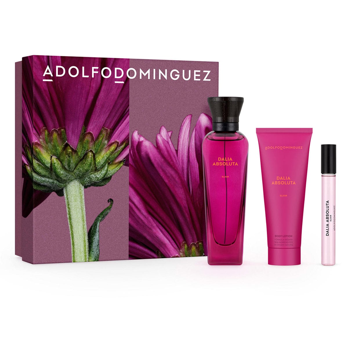 SET PERFUME ADOLFO DOMINGUEZ DALIA ABSOLUTA ELIXIR MUJER PARFUM 120ML+10ML+75ML - 1