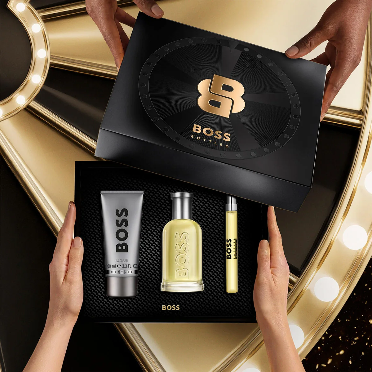 SET PERFUME HUGO BOSS BOTTLED HOMBRE EDT 100ML+100ML+10ML - 3